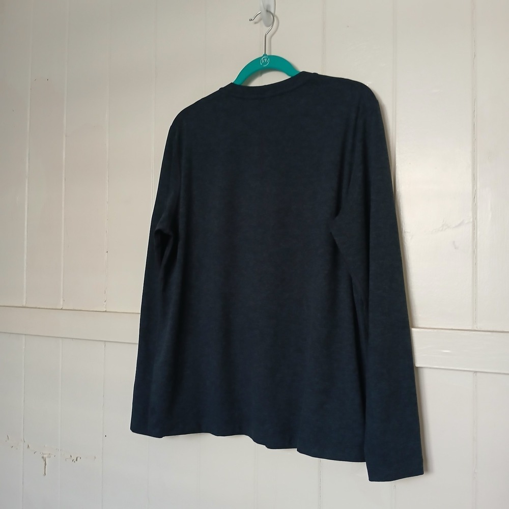 Lululemon Heavyweight Cotton Long Sleeve Crew Shirt Men's Large Navy Heather - Picture 9 of 11